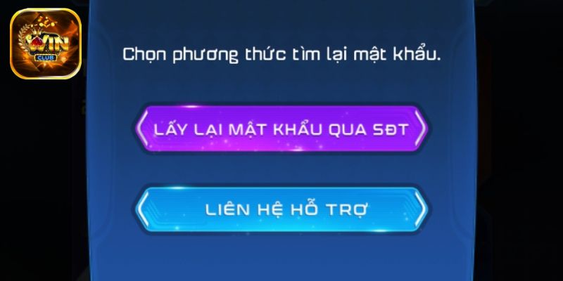 Bốn bước để lấy lại mật khẩu ở hồ sơ đăng nhập Winclub